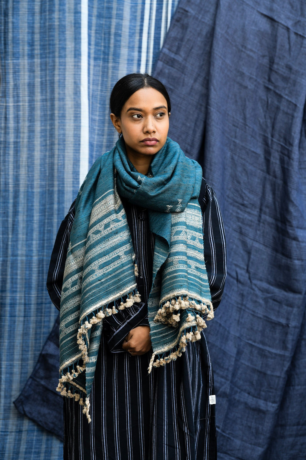 The Handwoven Dream | Wool Silk Shawl – Handspun & Handwoven