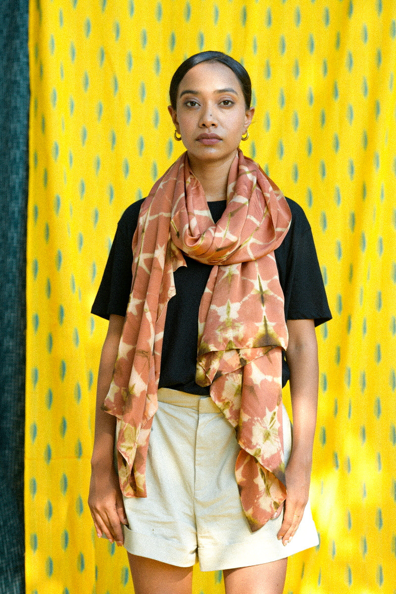 Itajime shibori silk wrap